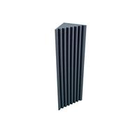 Keyhelm - Bass Traps Pannello Fonoassorbente Angolare Nero in Poliuretano 100% | Pannello Scanalato per Correzione Acustica, Densità 25 kg/m³, 25x25x100 cm, Pacco da 2 Unità | Made in Italy