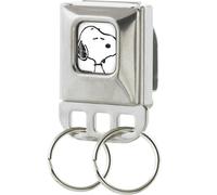 Peanuts - Portachiavi con fibbia per cintura di sicurezza, Snoopy Face bianco