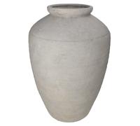 Keyhomestore- Anfora porta piante, realizzata in pietra, di colore Bianco, Altezza cm 50, ideale come decorazione da giardino, da interno e per verande. Porta piante e fiori decorativo.