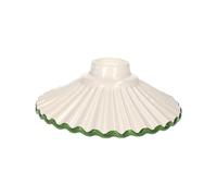 Keyhomestore | Ricambio Paralume in Ceramica Bianca con Bordo Verde 22 cm - Lampadario a Sospensione Classico, Rustico e Country - 100% Made in Italy