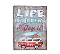 Keyhomestore- Tabella in Latta Life, Decorazione da Appendere al Muro. Misure Altezza 40x30 cm. Targa in Metallo Ideale Come Accessorio per la casa, Garage, Bar/Pub.