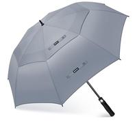 KEYHOT Ombrello Grande da Pioggia XXL, Ombrelli Golf Grande Automatici Stormproof Doppio Baldacchino Stabile per 4 Persone Uomini Donne (Grigio)