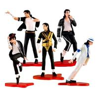 Keyhvao 5 statuette di Michael Jackson da 11 cm, statue in posizione eretta, statuette Moonwalk, decorazione alla moda, in PVC, regalo per i fan, unisex