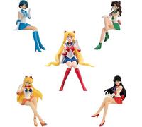 Keyhvao Figure anime 13 cm modello statue Tsukino Usagi, marinaio Mercury, Marte, Venere, Giove posizione seduta, figure carine decorazione in materiale PVC regalo per i fan, unisex (5 pezzi)