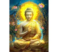 KEYIFA Buddha Buddista Dipingere con i Numeri per Adulti, Painting by Numbers Kit con Pennelli e Acrilico Pigmento, Fai da te Olio La Pittura di Numeri Kit, Decora la Casa 30x40cm