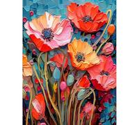 KEYIFA Dipingere con i Numeri per Adulti Fiore colorato, Painting by Numbers Kit con Pennelli e Acrilico Pigmento, Fai da te Olio La Pittura di Numeri Kit, Decora la Casa 30x40CM