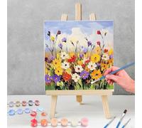 KEYIFA Dipingere con i Numeri per Adulti, Fiori colorati Painting by Numbers Kit con Pennelli e Acrilico Pigmento, Fai da te Olio La Pittura di Numeri Kit, Decora la Casa 30x30cm