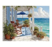KEYIFA Dipingere con i Numeri per Adulti, Paesaggio Painting by Numbers Kit con Pennelli e Acrilico Pigmento, Fai da te Olio La Pittura di Numeri Kit, Decora la Casa 40x30cm