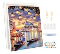 KEYIFA Dipingere con i Numeri per Adulti, Painting by Numbers Kit con Pennelli e Acrilico Pigmento, Scena di lanterna Fai da te Olio La Pittura di Numeri Kit, Decora la Casa 30x40cm