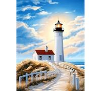 KEYIFA Faro Dipingere con i Numeri per Adulti, Paesaggi Painting by Numbers Kit con Pennelli e Acrilico Pigmento, Fai da te Olio La Pittura di Numeri Kit, Decora la Casa 30x40cm