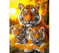 KEYIFA Tigre Dipingere con i Numeri per Adulti, Animale Painting by Numbers Kit con Pennelli e Acrilico Pigmento, Fai da te Olio La Pittura di Numeri Kit, Decora la Casa 30x40cm