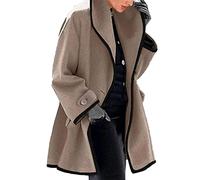 KeYIlowys Giacca da Donna in Lana con Cappuccio Allentata A Maniche Lunghe Autunno/Inverno Stile Esplosione Double-Face