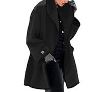 KeYIlowys Giacca da Donna in Lana con Cappuccio Allentata A Maniche Lunghe Autunno/Inverno Stile Esplosione Double-Face