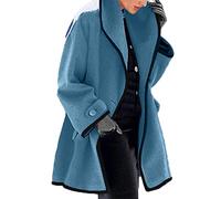 KeYIlowys Giacca da Donna in Lana con Cappuccio Allentata A Maniche Lunghe Autunno/Inverno Stile Esplosione Double-Face