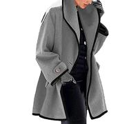 KeYIlowys Giacca da Donna in Lana con Cappuccio Allentata A Maniche Lunghe Autunno/Inverno Stile Esplosione Double-Face