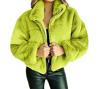 KeYIlowys Giacca da Donna in Peluche con Cerniera in Pelliccia Sintetica Autunno E Inverno in Pelliccia di Coniglio