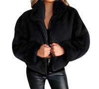 KeYIlowys Giacca da Donna in Peluche con Cerniera in Pelliccia Sintetica Autunno E Inverno in Pelliccia di Coniglio