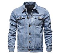 KeYIlowys Giacca di Jeans da Uomo Primavera E Autunno Giacca di Jeans Casual in Cotone da Uomo Giacca di Jeans da Uomo Abbigliamento da Uomo