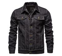 KeYIlowys Giacca di Jeans da Uomo - Casual in Cotone da Uomo Abbigliamento Primavera E Autunno