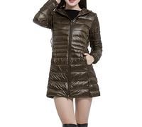 KeYIlowys Nuovo Autunno E Inverno Piumino Leggero E Sottile da Donna di Media Lunghezza Plus Size con Cappuccio Slim-Fit Plus Size Giacca