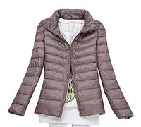 KeYIlowys Piumino Leggero Primaverile E Invernale Tinta Unita Colletto in Piedi Slim Plus Size Piumino Corto da Donna