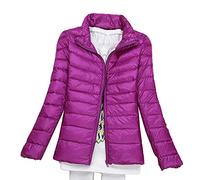 KeYIlowys Piumino Leggero Primaverile E Invernale Tinta Unita Colletto in Piedi Slim Plus Size Piumino Corto da Donna