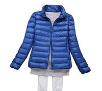 KeYIlowys Piumino Leggero Primaverile E Invernale Tinta Unita Colletto in Piedi Slim Plus Size Piumino Corto da Donna