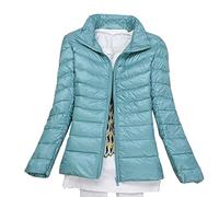 KeYIlowys Piumino Leggero Primaverile E Invernale Tinta Unita Colletto in Piedi Slim Plus Size Piumino Corto da Donna