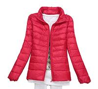 KeYIlowys Piumino Leggero Primaverile E Invernale Tinta Unita Colletto in Piedi Slim Plus Size Piumino Corto da Donna