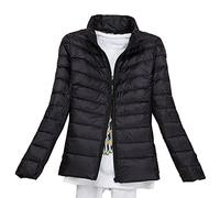 KeYIlowys Piumino Leggero Primaverile E Invernale Tinta Unita Colletto in Piedi Slim Plus Size Piumino Corto da Donna