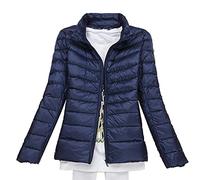 KeYIlowys Piumino Leggero Primaverile E Invernale Tinta Unita Colletto in Piedi Slim Plus Size Piumino Corto da Donna