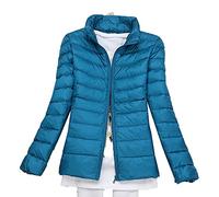 KeYIlowys Piumino Leggero Primaverile E Invernale Tinta Unita Colletto in Piedi Slim Plus Size Piumino Corto da Donna