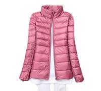 KeYIlowys Piumino Leggero Primaverile E Invernale Tinta Unita Colletto in Piedi Slim Plus Size Piumino Corto da Donna