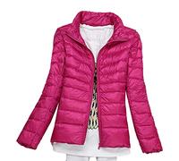 KeYIlowys Piumino Leggero Primaverile E Invernale Tinta Unita Colletto in Piedi Slim Plus Size Piumino Corto da Donna