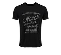 KEYLARGO Klnever Look Back Round T-Shirt, Jet Black (1124), S Uomo