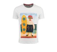 Key Largo Maglietta 'Surfing Chicken' nudo / acqua / giallo oro / bianco Uomo Key Largo M