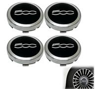 KEYLEON 4 Pezzi Coprimozzi Auto per Fiat 500 II Hybrid 2020-2023 60MM, Copricerchi Tappi Mozzo Centrale Ruota Auto Emblema Coprimozzo
