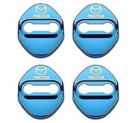 KEYLEON 4 Pezzi Protezioni per Serratura della Porta per Mazda 3 2006-2011 2011-2024, Copertura della Serratura della Porta in Acciaio Inossidabile,Blue