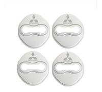 KEYLEON 4 Pezzi Protezioni per Serratura della Porta per Mitsubishi Shogun IV (3-Door) 2014-2019, Copertura della Serratura della Porta in Acciaio Inossidabile,Silver