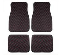 KEYLEON 4 Pezzi Tappetini Auto per Skoda Kamiq Monte Carlo (2023 2024), Tappetini in Pelle Completo Anteriore Posteriore Impermeabile Tappetino Protezione,Black-Red