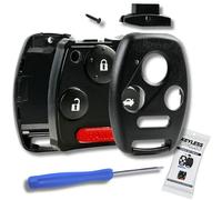 KeylessPros 4-Btn Shell Kit & Gut Case, Keyless Entry Remote Key Fob di ricambio, adatto per Honda Accord 2003-2012, Civic EX 2006-2013, 2009-2015 Pilot, nessun taglio richiesto