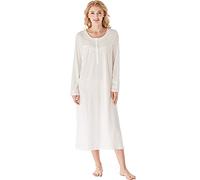 Keyocean Camicie da Notte Donna in Cotone Pigiama Vestito a Maniche Lunghe Abito da Notte Elegante Comodo Bottoni Davanti
