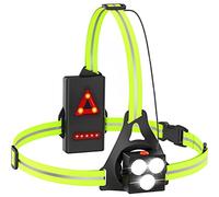 Keyohome Luce di corsa, LED ultra potente, luce toracica regolabile a 120°, luce toracica ricaricabile USB con 3 modalità di illuminazione, luce toracica con strisce riflettenti per fare jogging