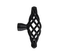 keypak Confezione da 10 pomelli classici per porte a gabbia, 64 mm, colore nero, eleganti maniglie in acciaio per armadi da cucina, armadi, mobili e lavori di ristrutturazione fai da te