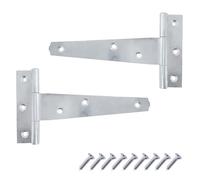 Keypak Confezione da 2 cerniere a T da 100 mm, zincate, in metallo antiruggine, piccole cerniere a T per armadi, capannoni, porte del fienile, cancelli e altri usi esterni