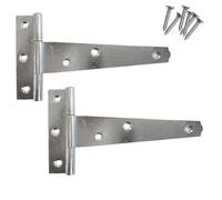 Keypak Confezione da 2 cerniere a T da 150 mm, zincate, resistenti alle intemperie, in metallo, per cancelli in legno, capannoni, porte di fienili e uso esterno