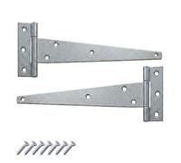 Keypak Confezione da 2 cerniere a T da 300 mm, zincate, in metallo resistente alla corrosione, per grandi cancelli in legno, fienili, garage e capannoni