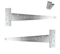 Keypak Confezione da 2 cerniere a T da 350 mm, zincate, resistenti alle intemperie, in metallo, ideali per cancelli in legno, fienili, garage e capannoni
