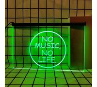 KEYQEEN Insegna al Neon per Chitarra per Decorazioni murali, luci al Neon a LED RGB dimmerabili con Telecomando per spettacoli di Band e Negozi di Strumenti Musicali,E,30x20cm