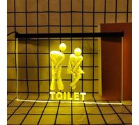 KEYQEEN Insegna al Neon per Toilette per Decorazioni murali, luci al Neon a LED RGB dimmerabili con Telecomando per insegne di bagni di Hotel, Negozi,Toilet d,60x40cm